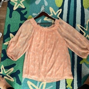 Palm tree print pink comfy blouse